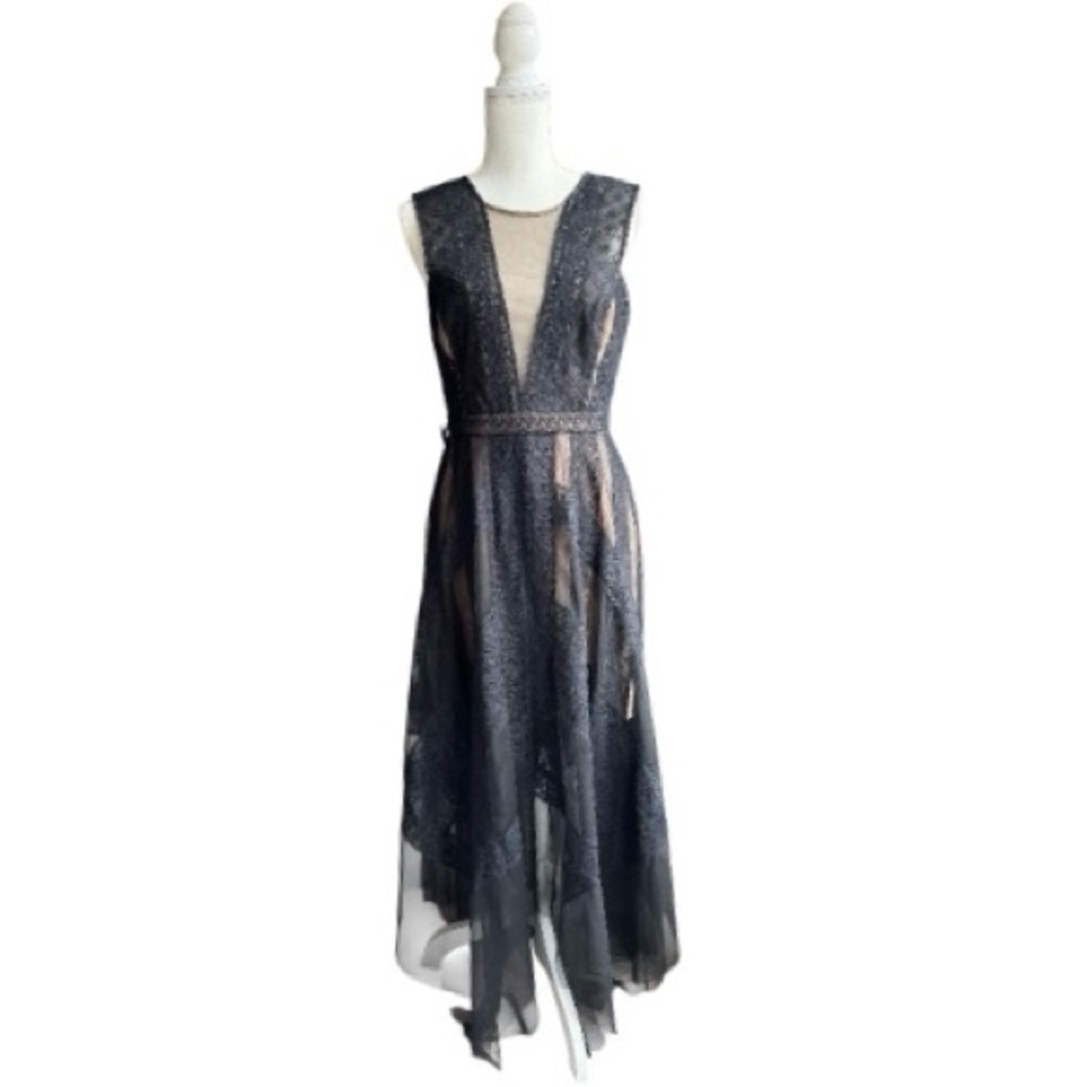 BCBG Max Azria Andi Asymmetric Sleeveless Lace Dress